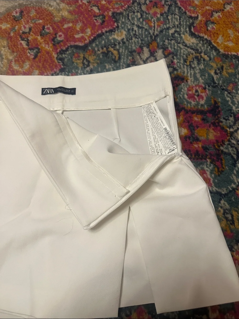 Zara White Skort with Front Pleat